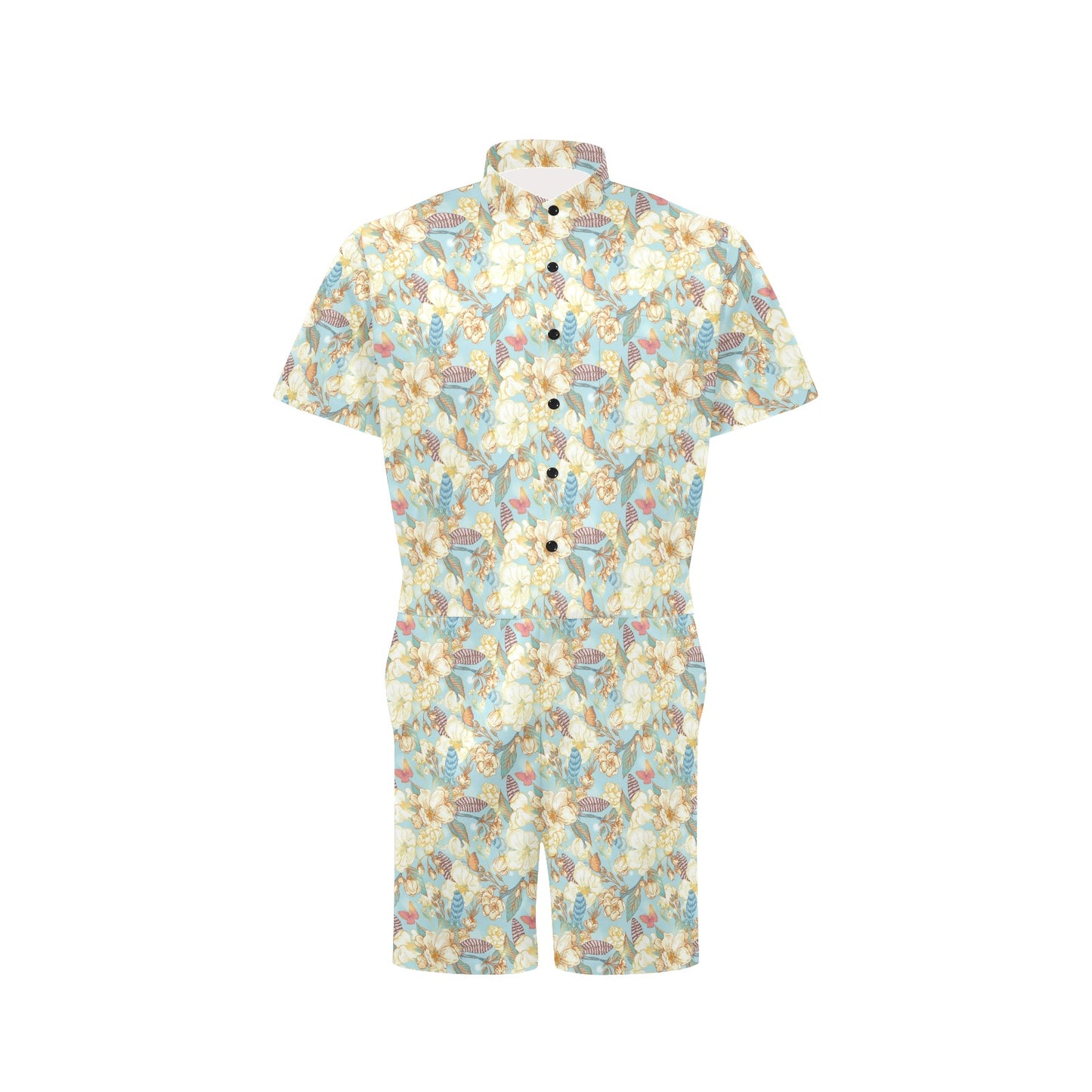 Summer Floral Print Design LKS302 Men's Romper