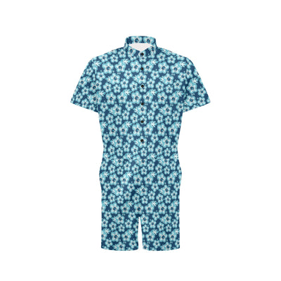 Hibiscus Flower Hawaiian Themed Men's Romper