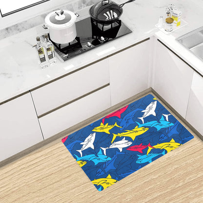 Shark Color Pattern Kitchen Mat