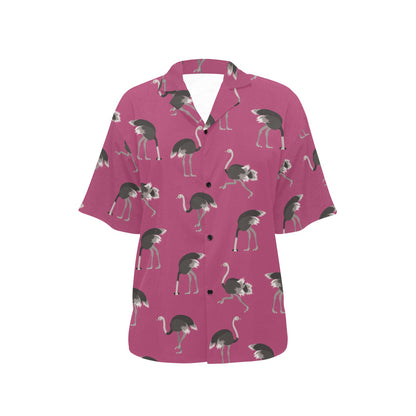 Emu Pattern Print Design 02 Women's Hawaiian Shirt