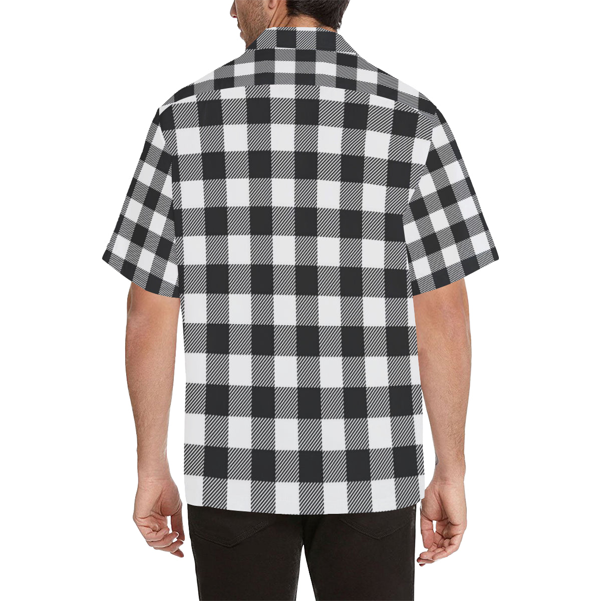 Buffalo check Black white Pattern Print Design 04 Men's Hawaiian Shirt