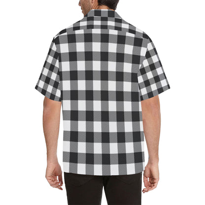 Buffalo check Black white Pattern Print Design 04 Men's Hawaiian Shirt