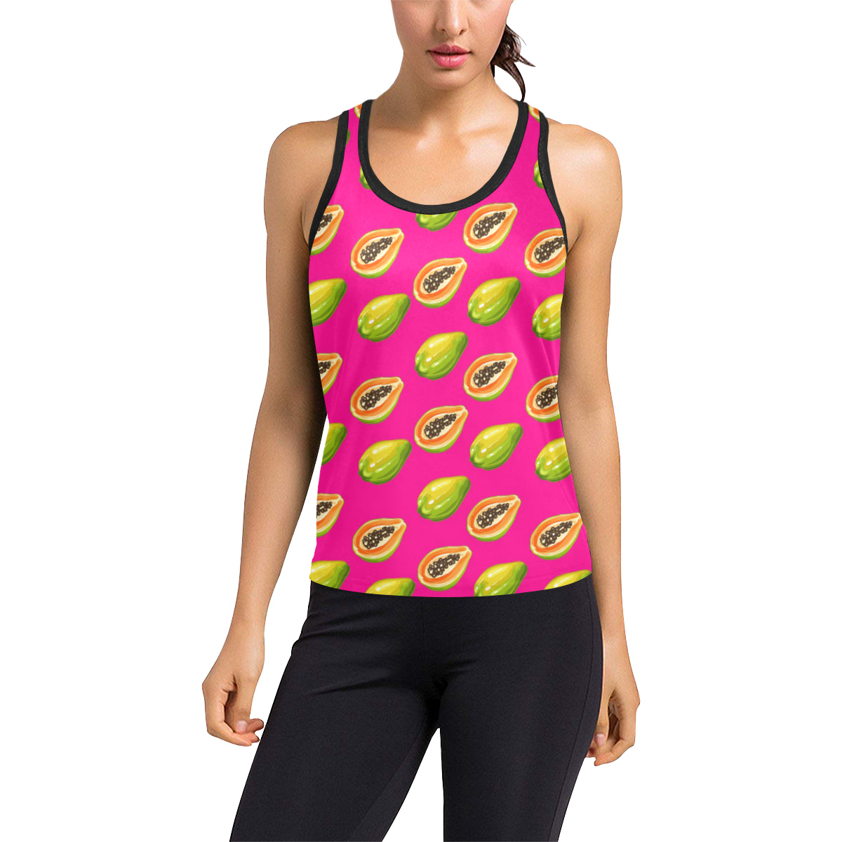 Papaya Pattern Print Design PP02 Women's Racerback Tank Top