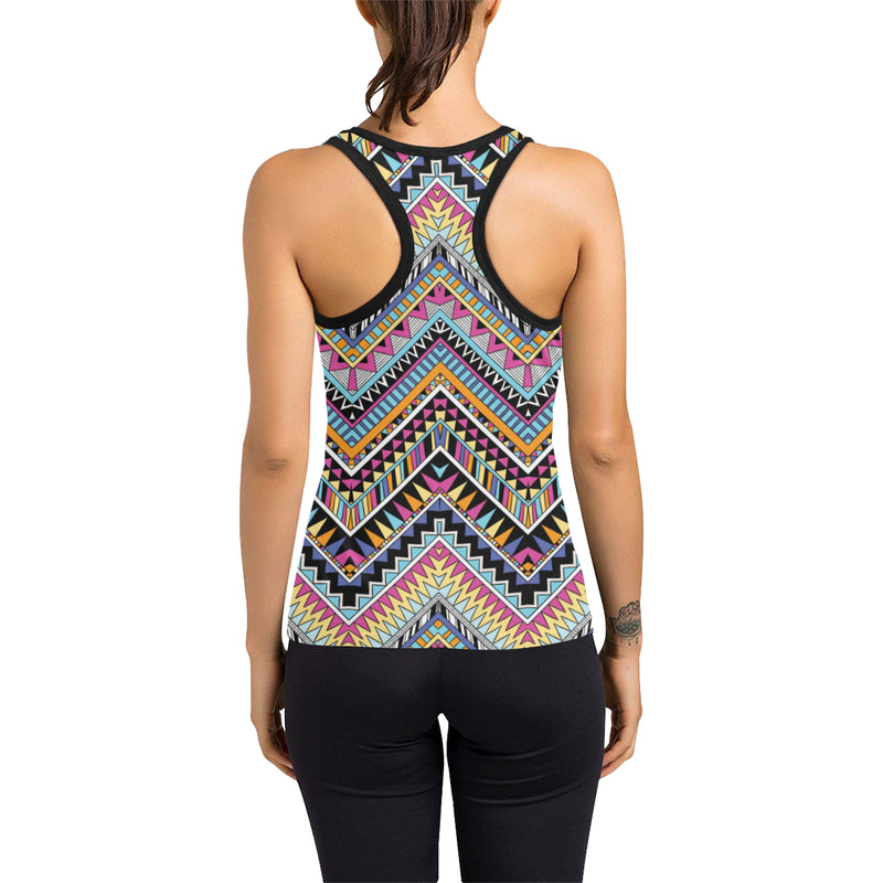 Multicolor zigzag Tribal Aztec Women's Racerback Tank Top