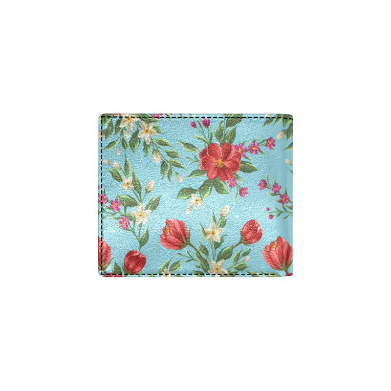 Summer Floral Pattern Print Design SF011 Men's ID Card Wallet
