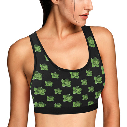 Cabbage Pattern Print Design 03 Sports Bra
