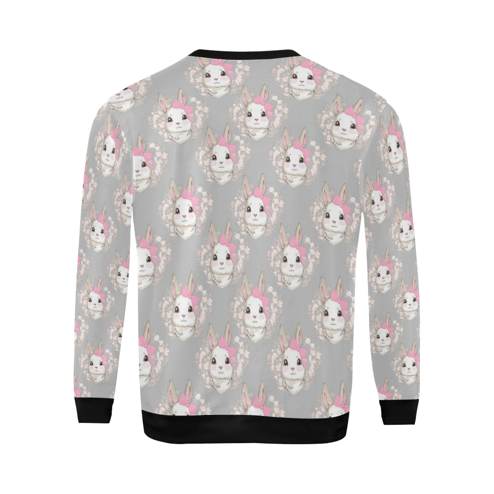 Rabbit Pattern Print Design RB07 Men Long Sleeve Sweatshirt
