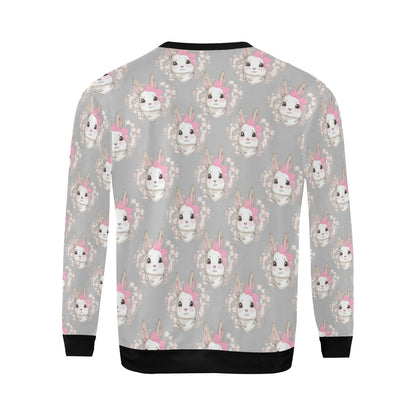 Rabbit Pattern Print Design RB07 Men Long Sleeve Sweatshirt