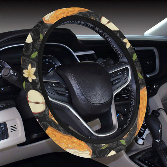 Apple Pie Pattern Print Design 01 Steering Wheel Cover with Elastic Edge