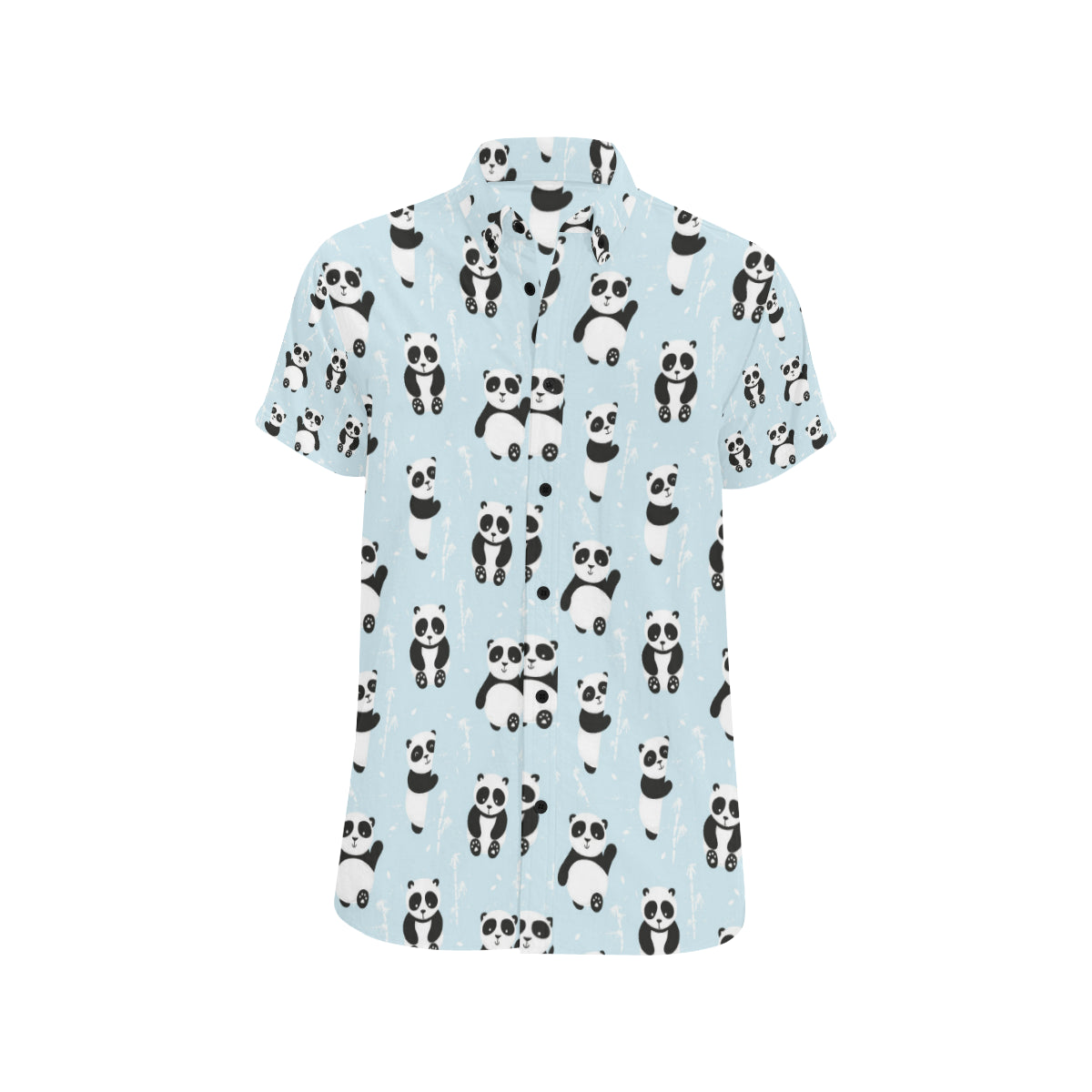 Panda Pattern Print Design A01 Men's Short Sleeve Button Up Shirt