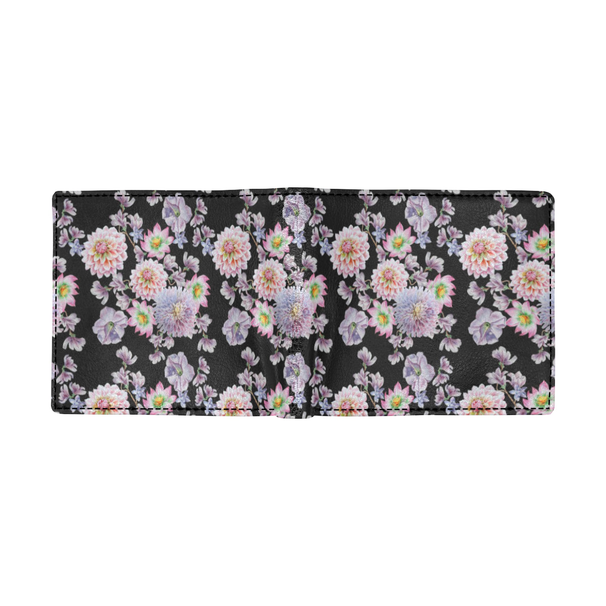 Dahlia Pattern Print Design DH012 Men's ID Card Wallet