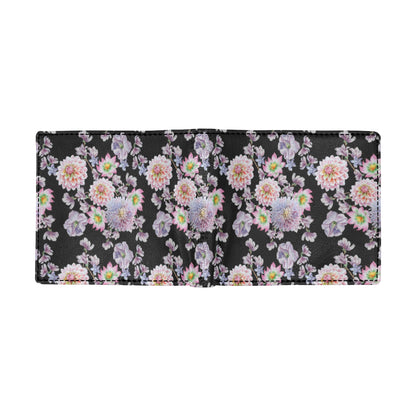 Dahlia Pattern Print Design DH012 Men's ID Card Wallet