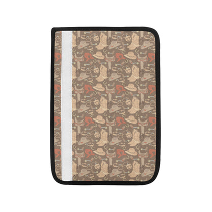 Cowboy Pattern Print Design 02 Car Seat Belt Cover