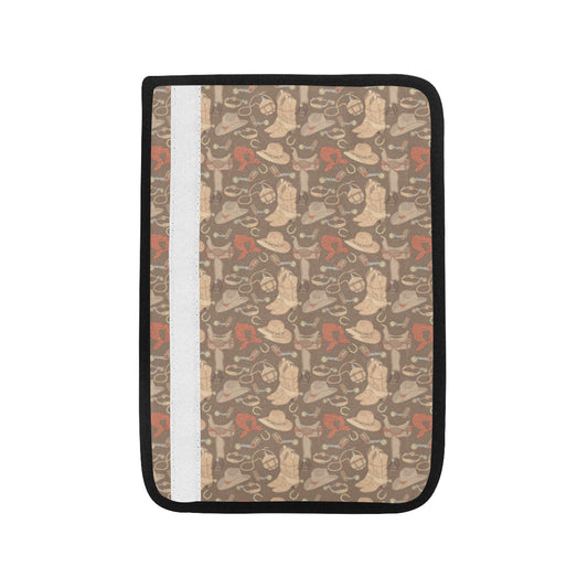 Cowboy Pattern Print Design 02 Car Seat Belt Cover