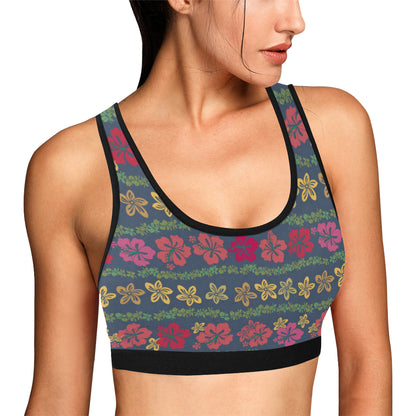 Hawaiian Themed Pattern Print Design H018 Sports Bra