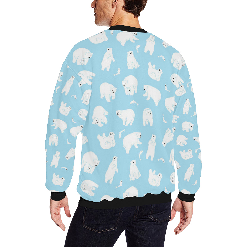Polar Bear Pattern Print Design PB01 Men Long Sleeve Sweatshirt