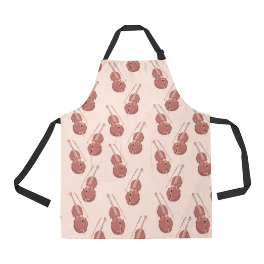 Cello Pattern Print Design 03 Apron with Pocket