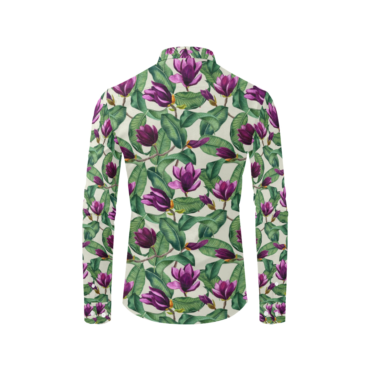 Magnolia Pattern Print Design MAG07 Men's Long Sleeve Shirt