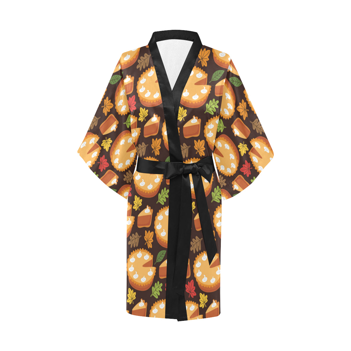 Pie Pattern Print Design A03 Women's Short Kimono