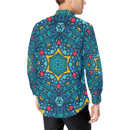 Kaleidoscope Pattern Print Design 04 Men's Long Sleeve Shirt