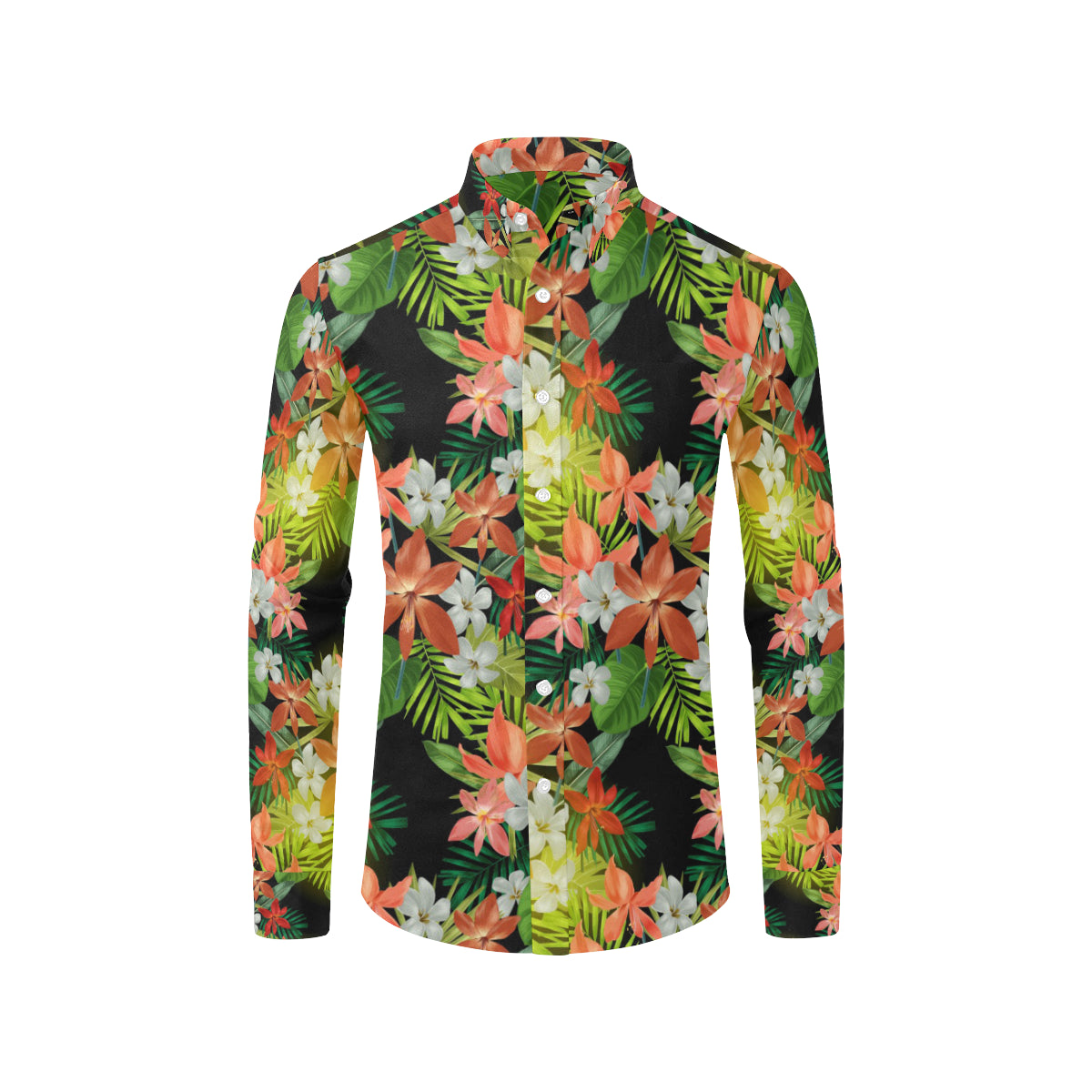 Amaryllis Pattern Print Design AL07 Men's Long Sleeve Shirt