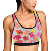 Hibiscus Pattern Print Design HB020 Sports Bra