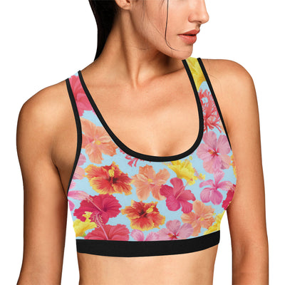 Hibiscus Pattern Print Design HB020 Sports Bra