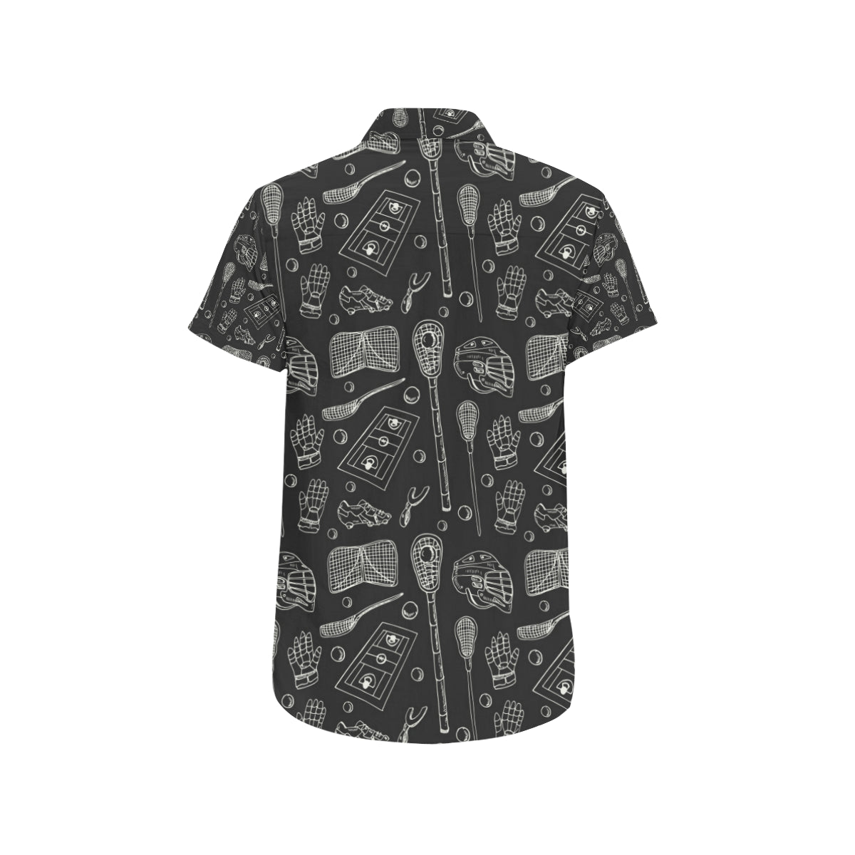 Lacrosse Pattern Print Design 01 Men's Short Sleeve Button Up Shirt