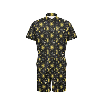 Sun Moon Print Design LKS301 Men's Romper