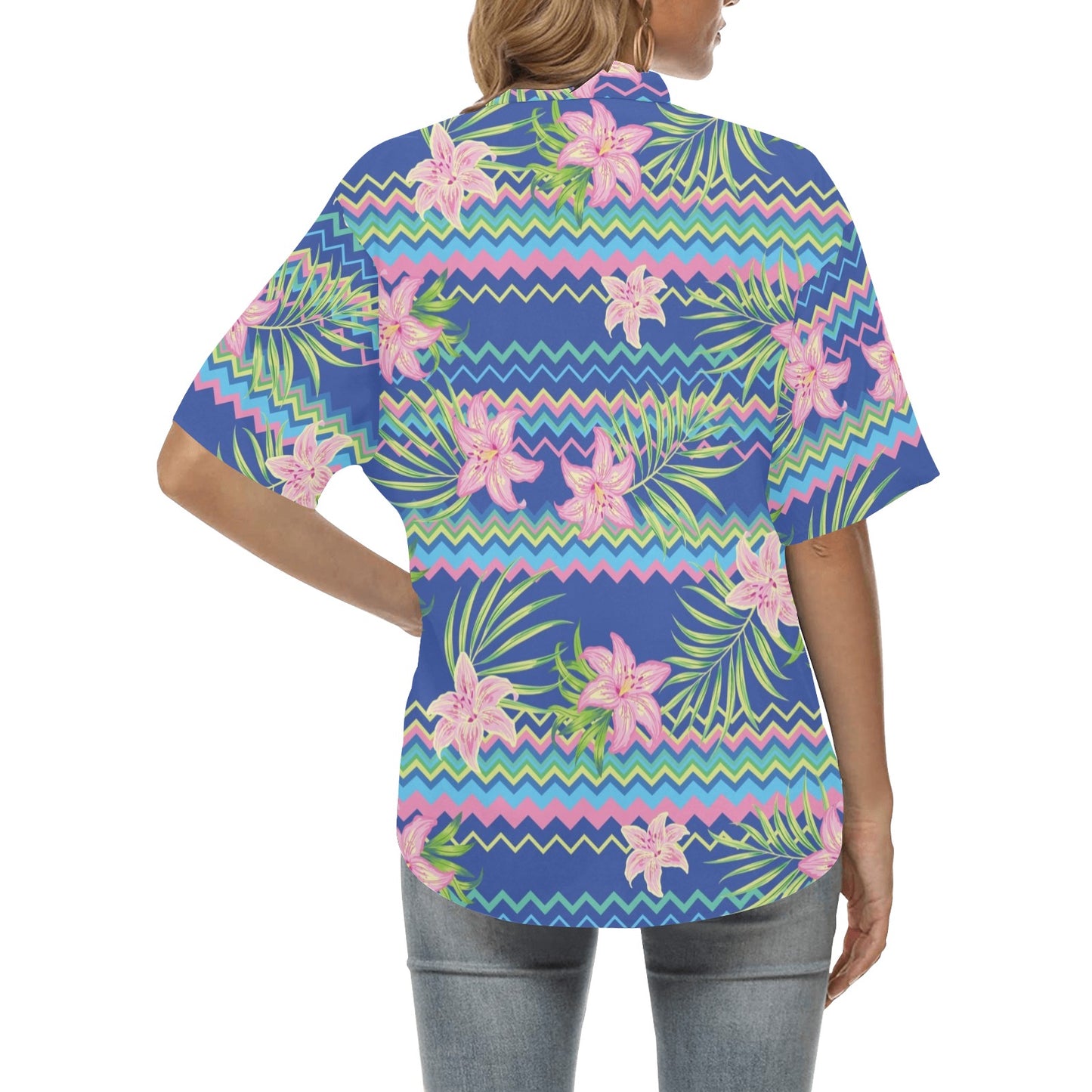 Lily Pattern Print Design LY015 Women's Hawaiian Shirt