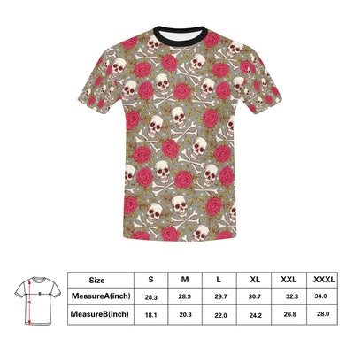 Skull Bone Rose Print Design LKS303 Men's All Over Print T-shirt