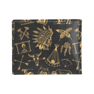 American indian Gold Style Men's ID Card Wallet