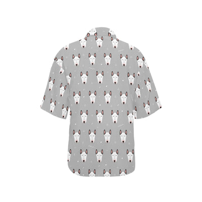 Bull Terrier Head Print Pattern Women's Hawaiian Shirt