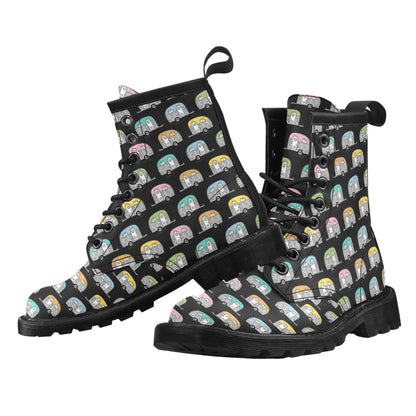 Camper Pattern Camping Themed No 2 Print Women's Boots