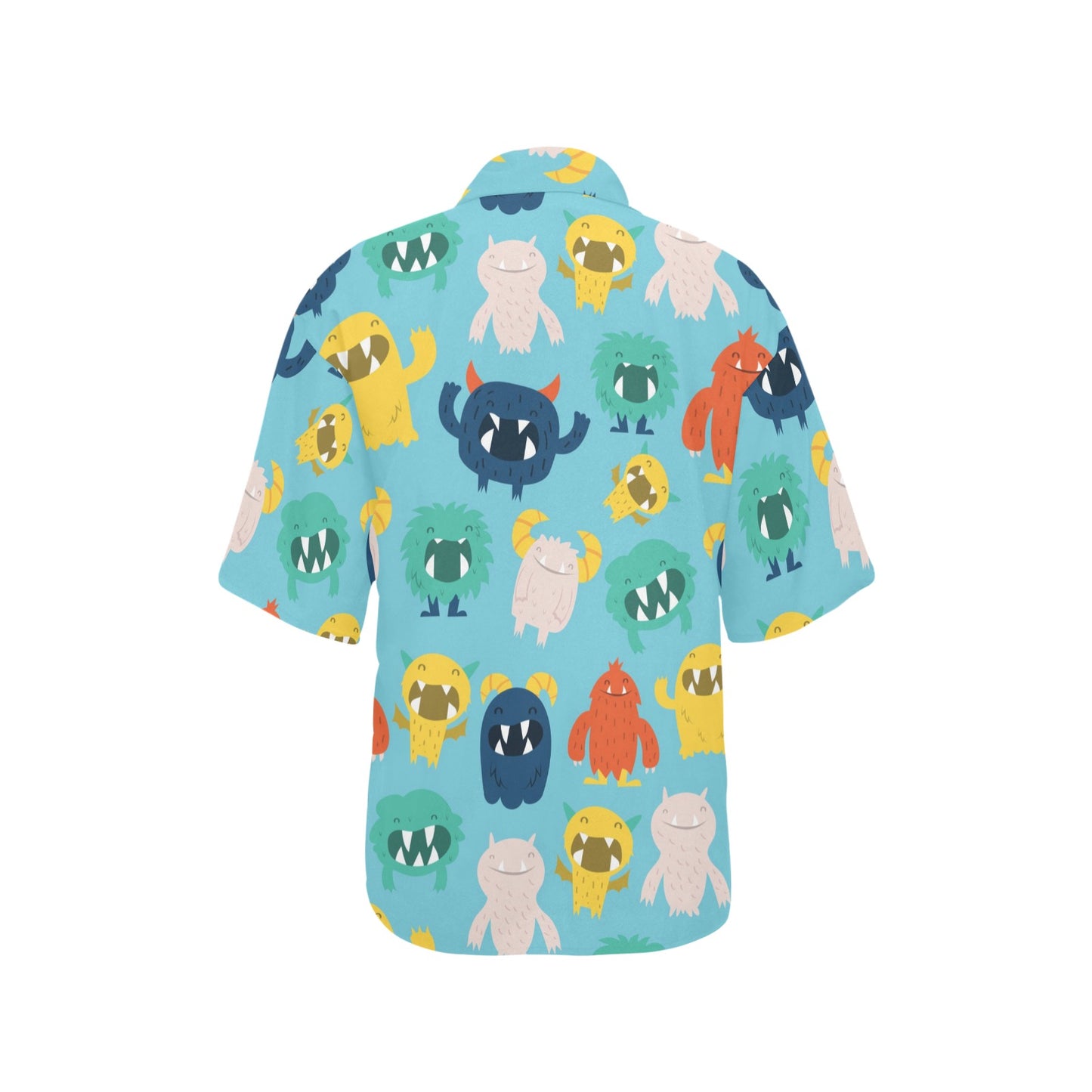 Monster Cartoon Pattern Print Design 03 Women's Hawaiian Shirt