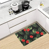 Red Hibiscus Tropical Kitchen Mat