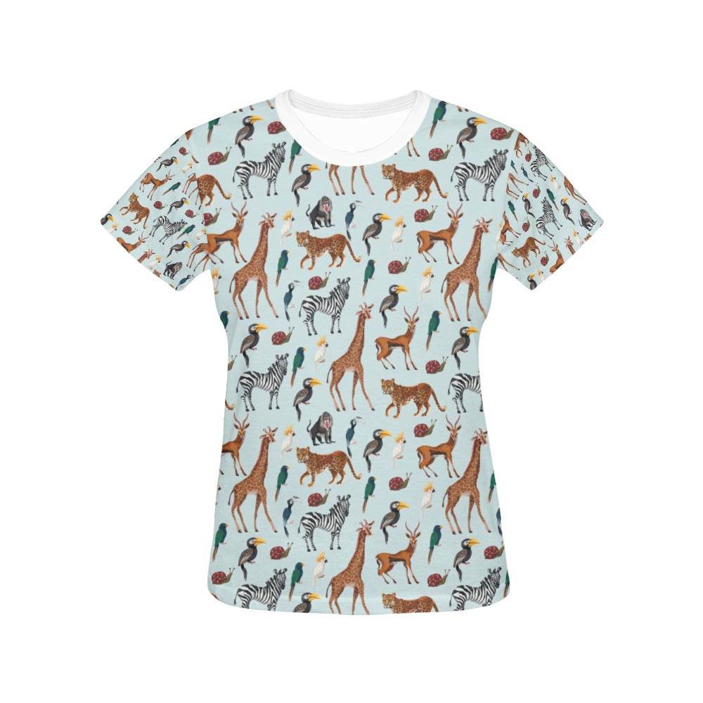 Safari Animal Print Design LKS306 Women's  T-shirt