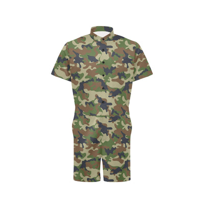 Army Camouflage Pattern Print Design 01 Men's Romper