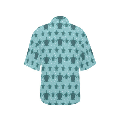 Sea Turtle Print Design LKS305 Women's Hawaiian Shirt