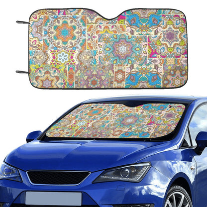 Patchwork Print Design LKS402 Car front Windshield Sun Shade