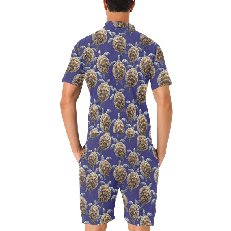 Sea Turtle Pattern Print Design T05 Men's Romper