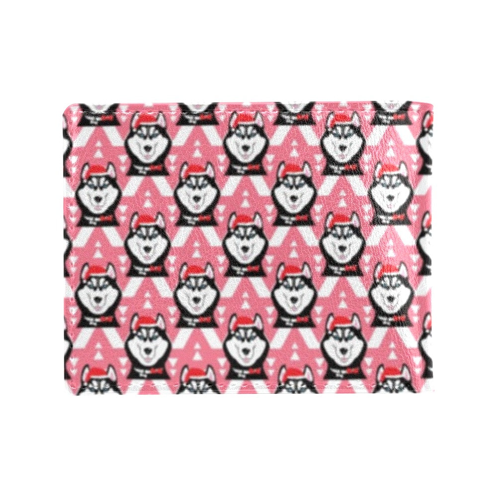 Siberian Huskies Christmas Themed Print Design LKS302 Men's ID Card Wallet