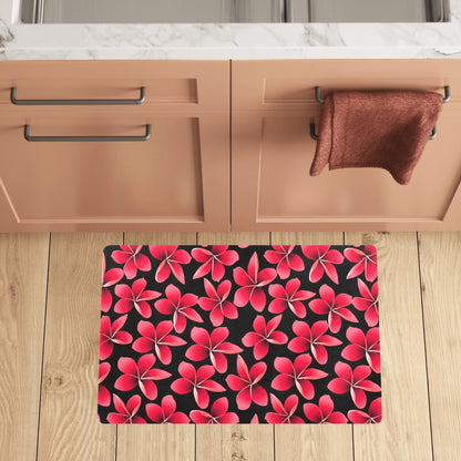 Red Plumeria Pattern Print Design PM025 Kitchen Mat