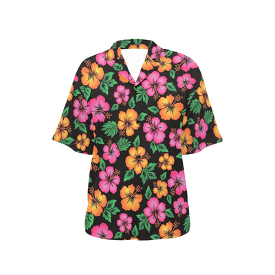 Hibiscus Pattern Print Design HB029 Women's Hawaiian Shirt