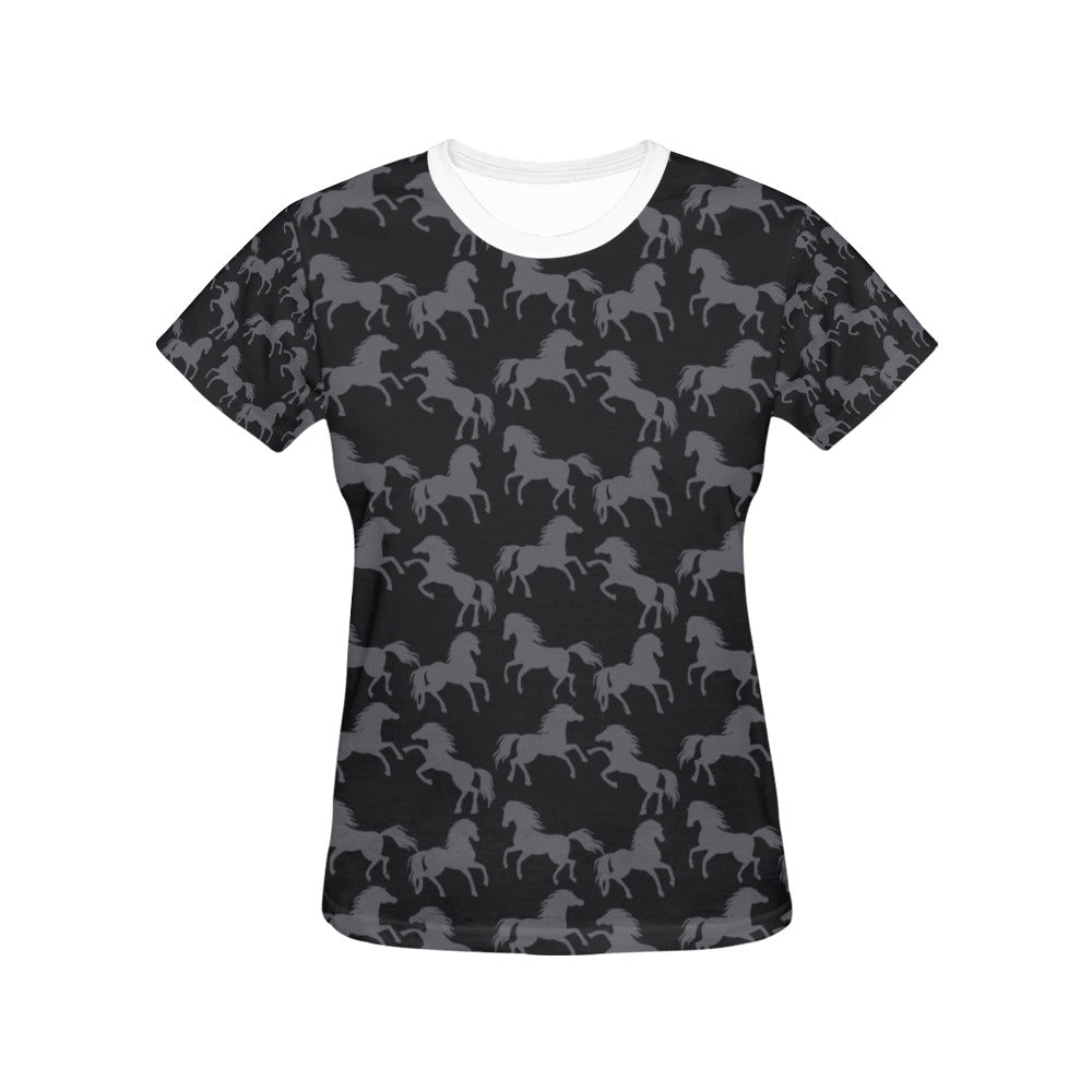 Horse Print Design LKS305 Women's  T-shirt