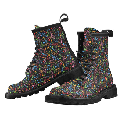 Music Note Colorful Themed Print Women's Boots