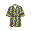 Cactus Neon Style Print Pattern Women's Hawaiian Shirt