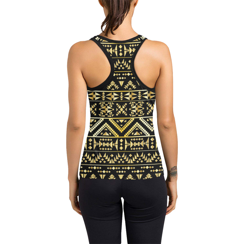 Gold Aztec Tribal Women's Racerback Tank Top