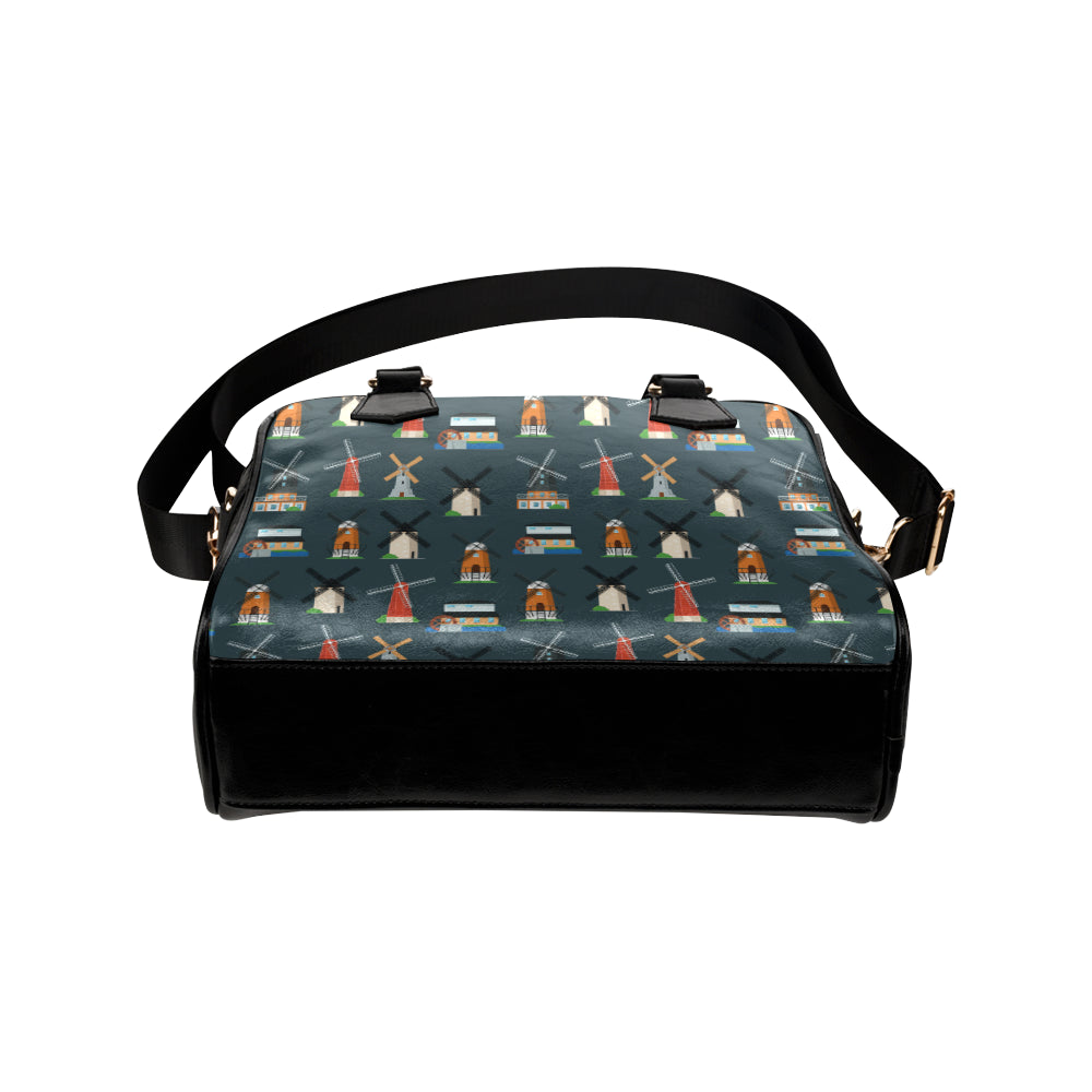 Windmill Pattern Print Design 04 Shoulder Handbag