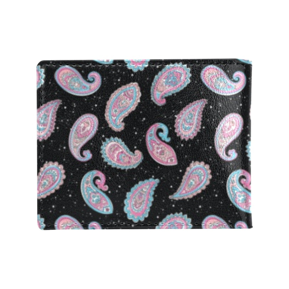 Paisley Pink Design Mandala Print Men's ID Card Wallet
